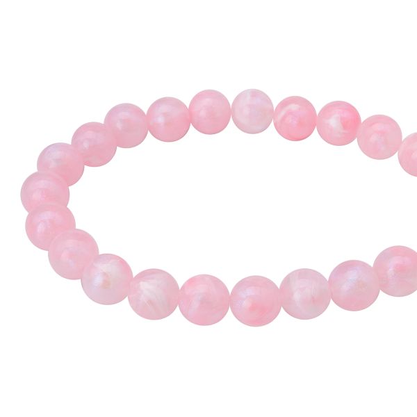 Бусины акрил ⌀12 мм, 500 г, дымка с АВ шиммером, круглые, AD074 розовый, (7748709)2012 , Astra&Craft