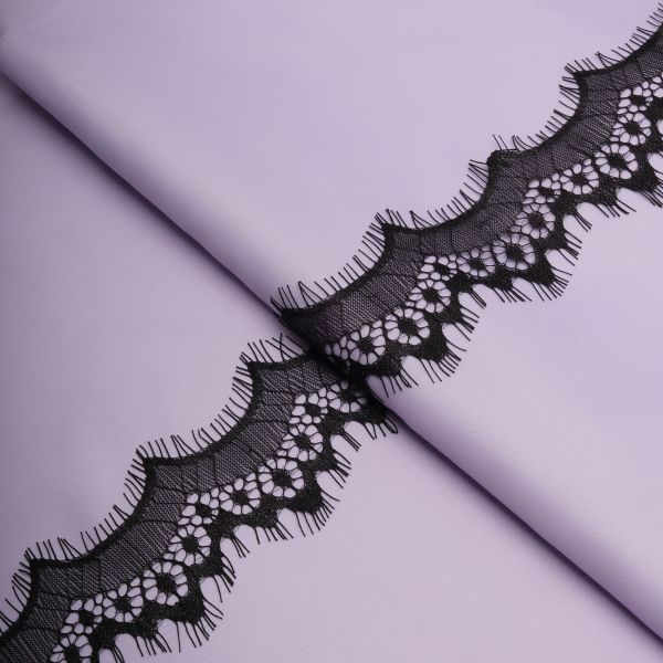 Кружево шантильи (реснички) на сетке 60 мм / 30 метров, черный, 3AR1279