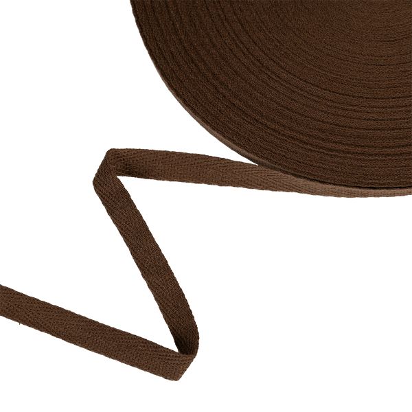 Тесьма (лента) киперная (100% х/б) 10 мм / 50 метров, коричневый/brown, Gamma TCT-10