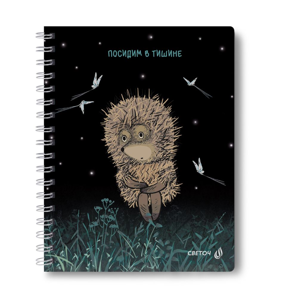 Тетрадь ученическая общая, выборочный УФ лак, (лицензия) A5 48 л. на гребне 65 г/м², белизна 100 %, 8 шт, клетка, 01173 Не такой уж колючий (Ёжик в тумане), Светоч Т105