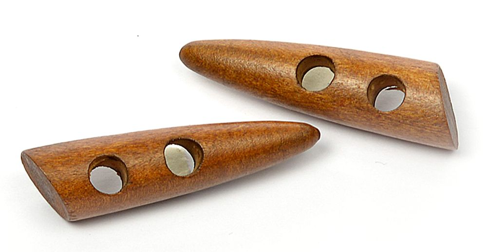 Пуговицы деревянные BT.WD.044 цв.003 коричневый 95L-60мм, 2 прокола, 20 шт