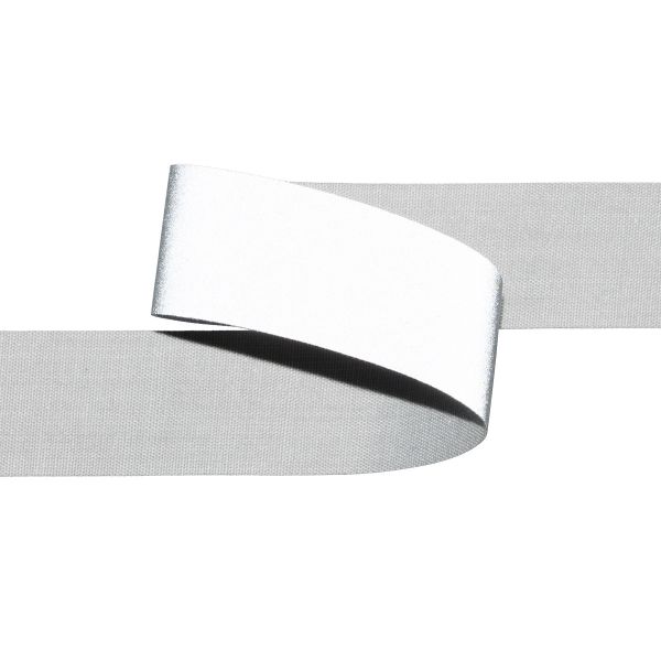 Лента светоотражающая (катафотная) [cpl:380], 20 мм / 50 метров, 65% п/э, 35% х/б, серый, Gamma JF9001