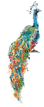 Алмазная (кристальная) мозаика Фрея, Павлин, 25х60 см