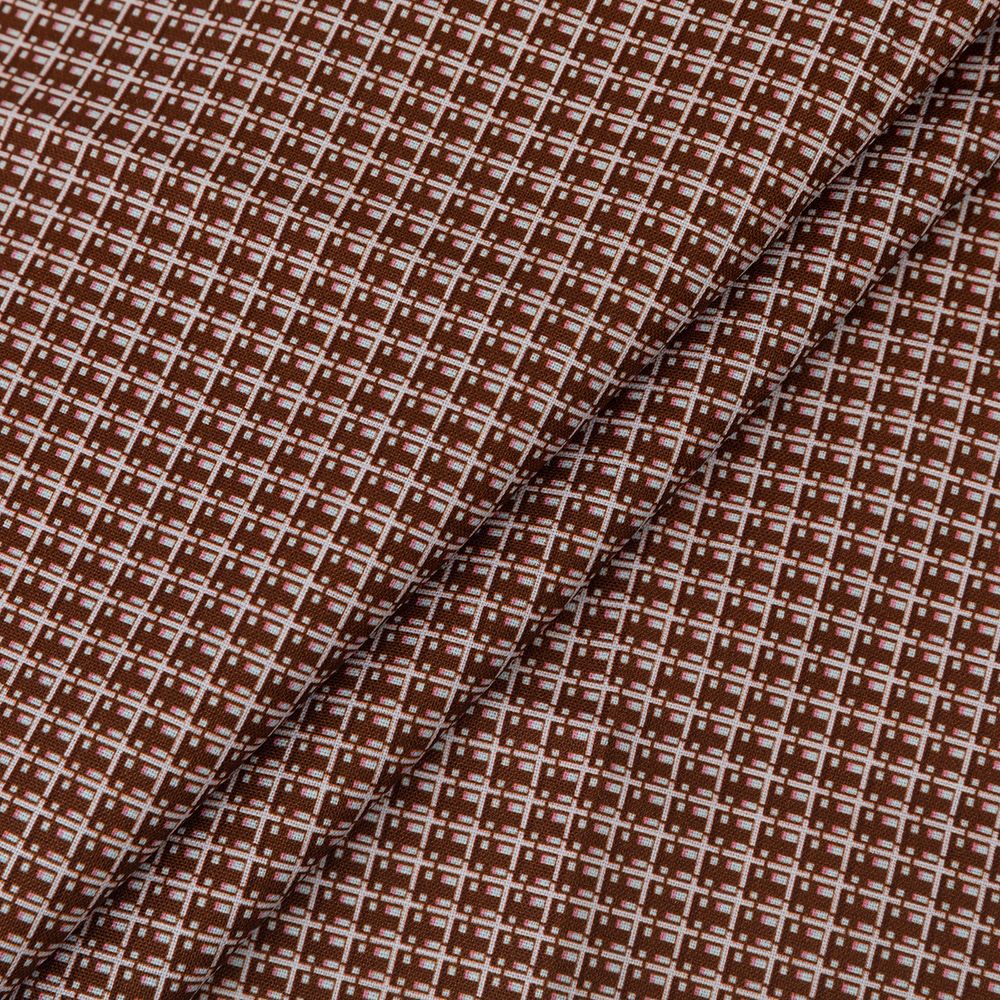 Ткань для пэчворка PEPPY БАБУШКИН СУНДУЧОК ФАСОВКА 100х112 см, 140±5 100% хлопок, БС-09 клетка коричневый, Peppy БАБУШКИН СУНДУЧОК