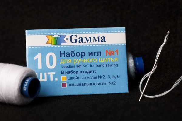 Иглы ручные набор для ручного шитья №1, 10 шт, Gamma NIR-35