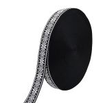 Стропа (ременная лента) 38 мм / 45.72 метра, [34.05 г/пог.м], с принтом 1-сторонняя, T0783 черный/белый, 3Al359