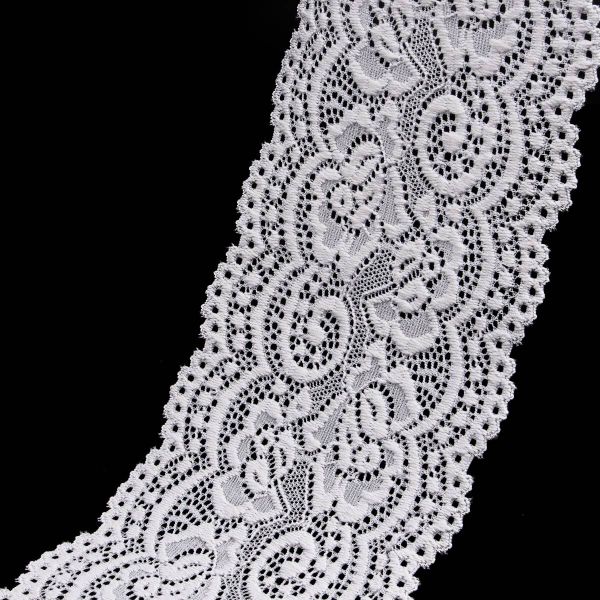 Кружево эластичное (стрейч) 100 мм / 3 метра, C154 светло-серый