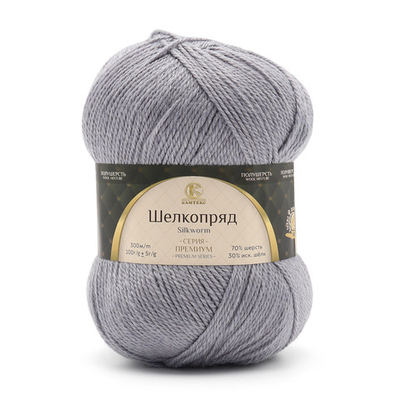 Пряжа Камтекс Шелкопряд / уп.5 мот. по 100 г, 300 м, 169 серый