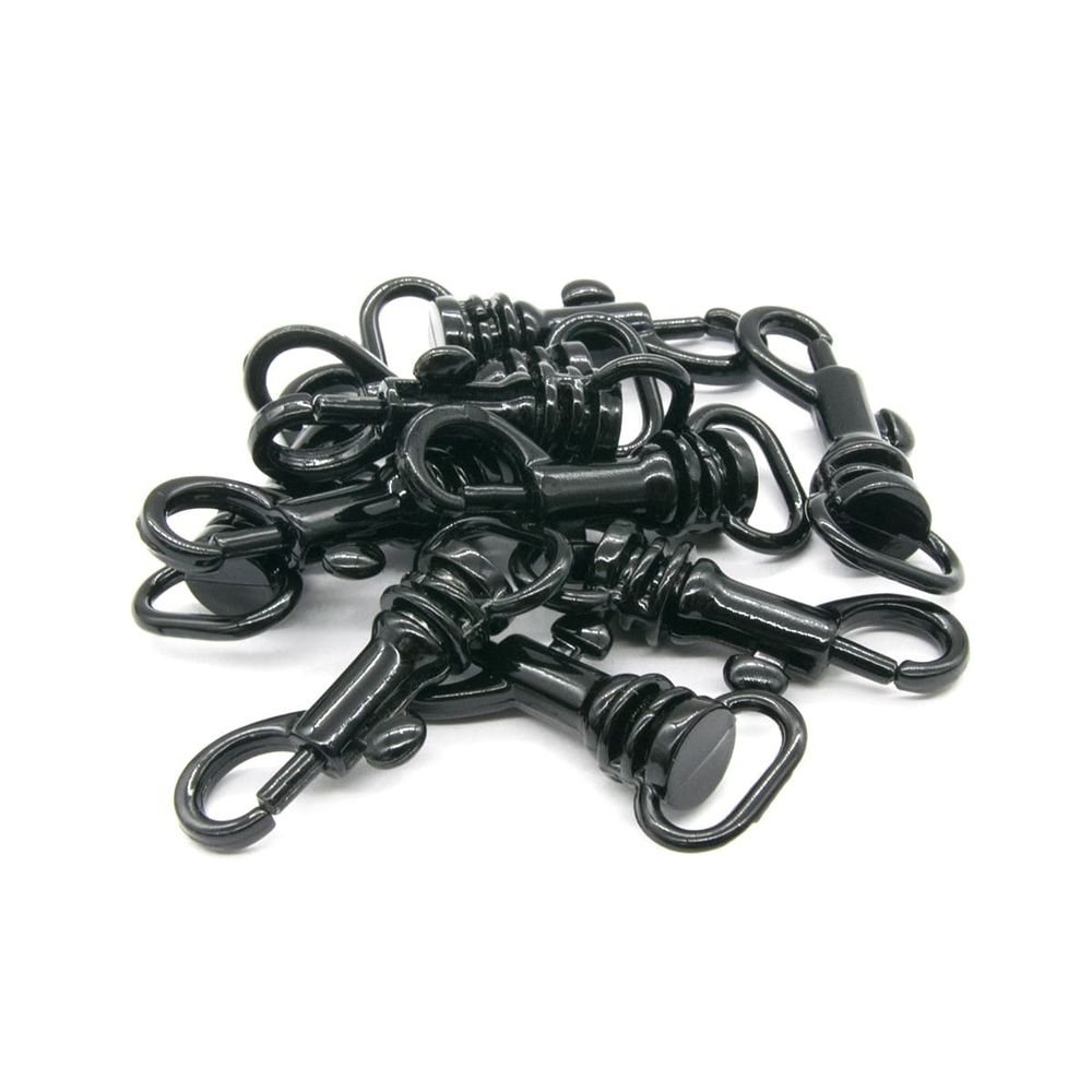 Карабин металл 10.0 мм (33х14 мм), черный глянец, 10 шт