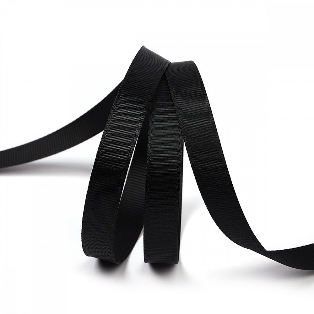 Лента репсовая (в рубчик) 12.0 мм цв. 030 черный уп.22.86м (±1м)