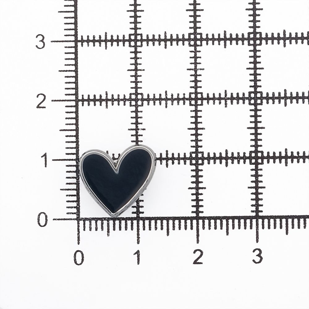 Пуговицы на ножке фигурная Сердце 20L (13мм), металл (Navy/S (синий/серебро)), MEs-2012, 36 шт