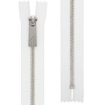 Молния металл Т5 (5 мм) 1 зам., н/раз., 20 см, декор, серебро, белый, KAP-5 Gamma, 5 шт