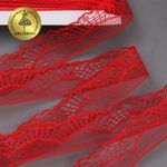Кружево отделочное в стиле "трикотаж" 30 мм, уп.27.4 м, цв.03 красный