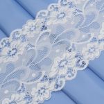 Кружево бельевое эластичное 150 мм / 3.4 метра, цвет белый