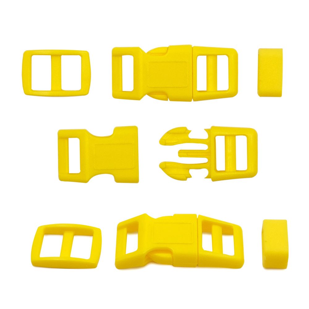 Фастекс (пряжка трезубец), рамка и рамка-регулятор 10мм, пластик, (2 компл.) Hobby&amp;Pro, желтый, A03001037-10