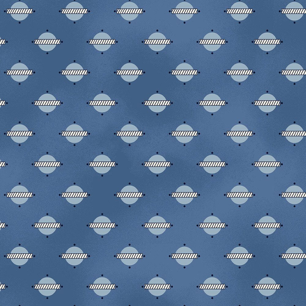 Ткань для пэчворка Peppy Temperance Blue Collection, отрез 50х55 см, 145 г/м², TEMP 223B, General Fabrics