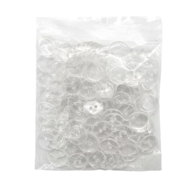 Пуговицы 2 прокола 24L (сlearclear (прозрачный)), CX-K-22, 144 шт