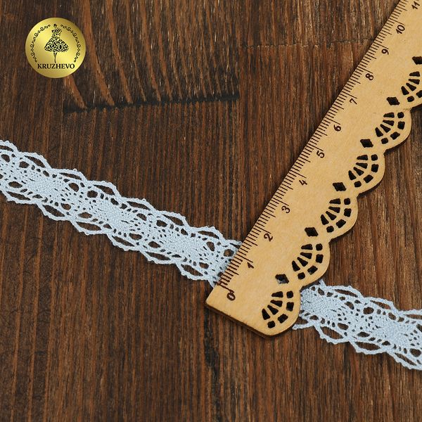 Кружево вязаное (тесьма) 15 мм / 10 метров, D1010, тонкая нить, цв.F183 голубой, Kruzhevo