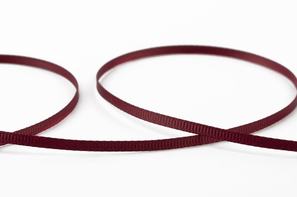 Лента репсовая (в рубчик) 3.0 мм / 91.44 метра, 054 бордовый, Gamma GR-03