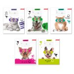 Тетрадь ученическая школьная, выборочный лак, A5+ 18 л. на скобе, 20 шт, клетка, 000366 Зверушки-веселушки, Светоч 18ТСКд5_4_3_1