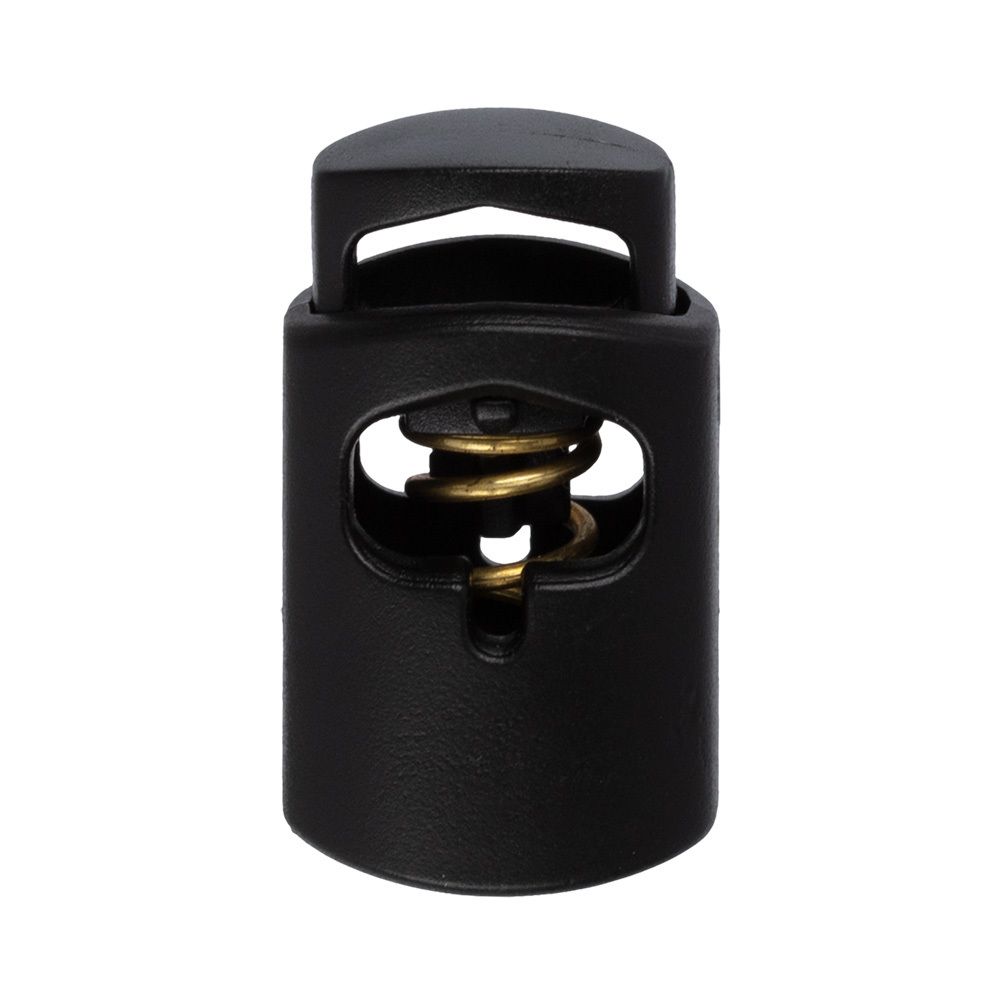 Фиксатор (зажим) для шнура пластик 1 отв., ⌀5.5 мм, 24 шт, №01 черный, Micron A 2297L