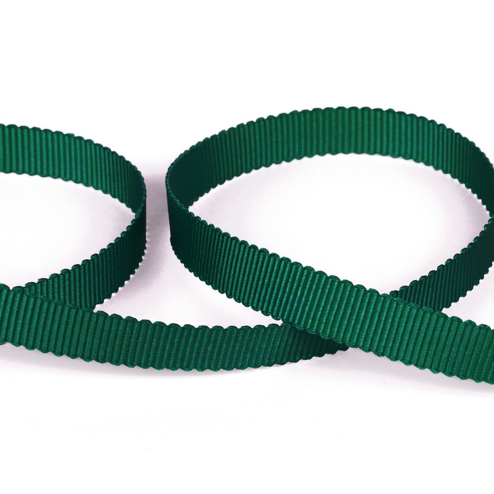 Лента репсовая (в рубчик) с зубчатым краем 10.0 мм / 25±1 метров, 593 изумрудный, Gamma PTGR-10