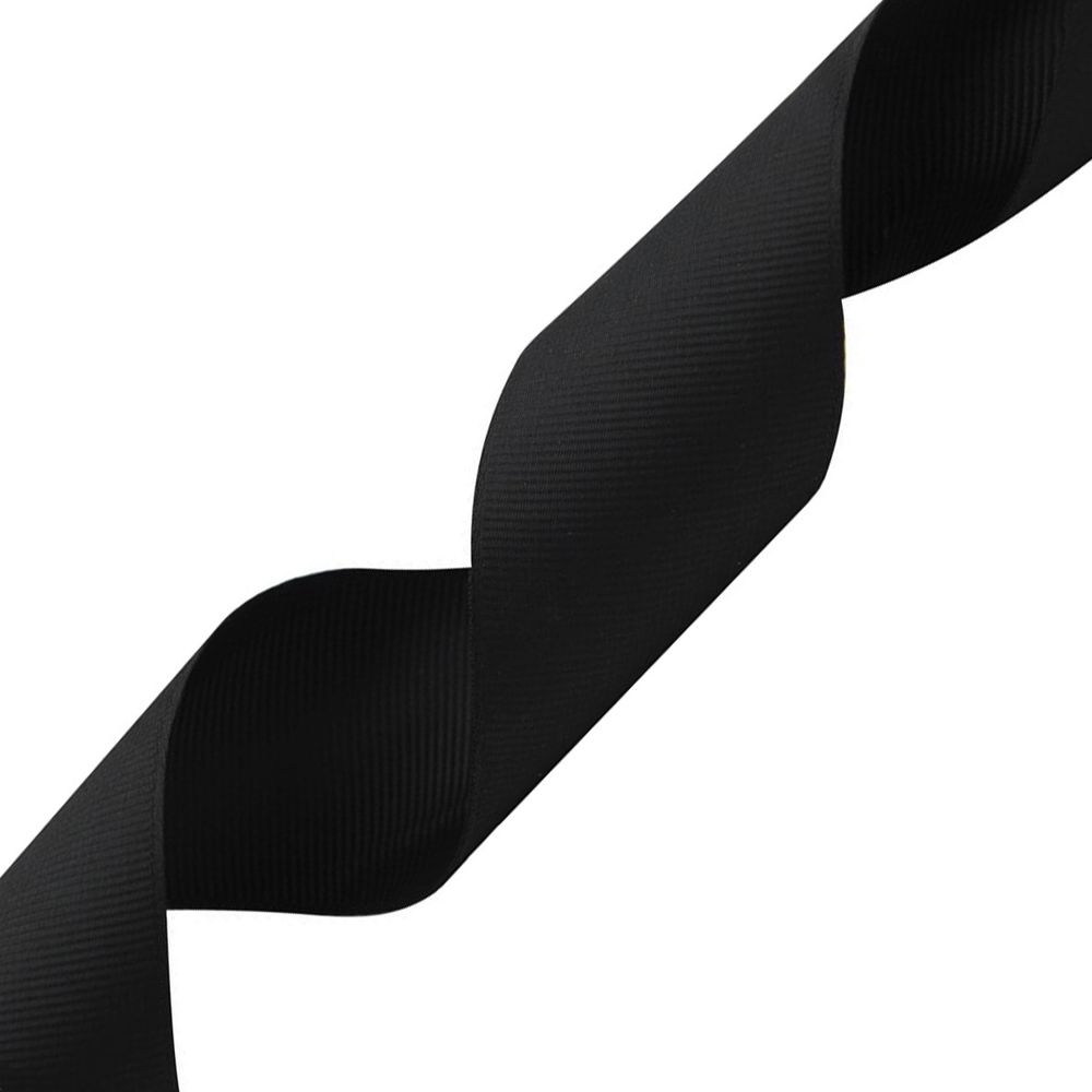 Лента репсовая (в рубчик) 40.0 мм, 160 черный, уп.18,28 м