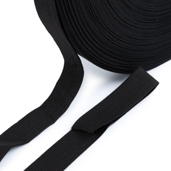 Резинка вязаная 20 мм, / 50 метров, черный, Gamma RV-20 BL