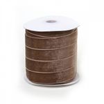 Лента бархатная (тесьма) 20.0 мм / 22.86±1 метров, арт.20VRS296 нейлон цв.кофейный