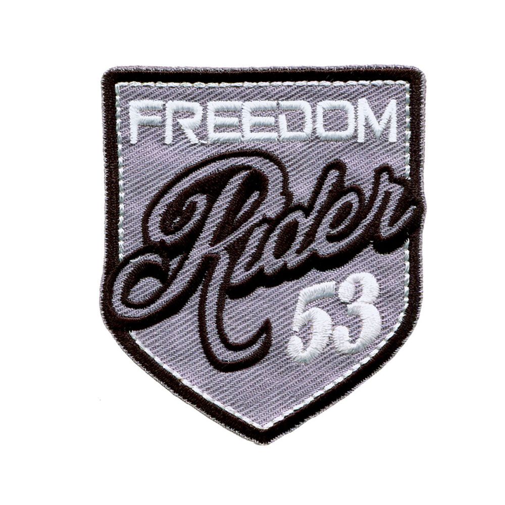 Термоаппликация ярлык RIDER, серый/черный/белый цв. 1шт. Prym, 922013