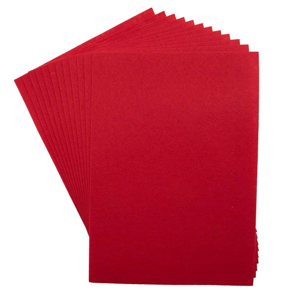 Фетр листовой жесткий 1.0 мм, 20х30см, 12 шт, Astra&Craft, 8 красный