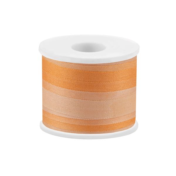 Лента (тесьма) шелковая 7.0 мм / 45.5±0.5 метров, M036 св.оранжевый/оранжевый, Gamma SRM-7