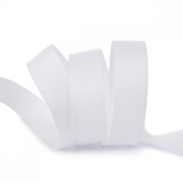 Лента репсовая (в рубчик) 15.0 мм цв. 029 белый уп.91.4м