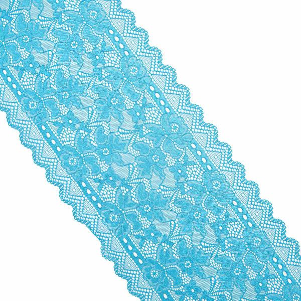 Кружево бельевое эластичное 180 мм / 9.14 м, синий