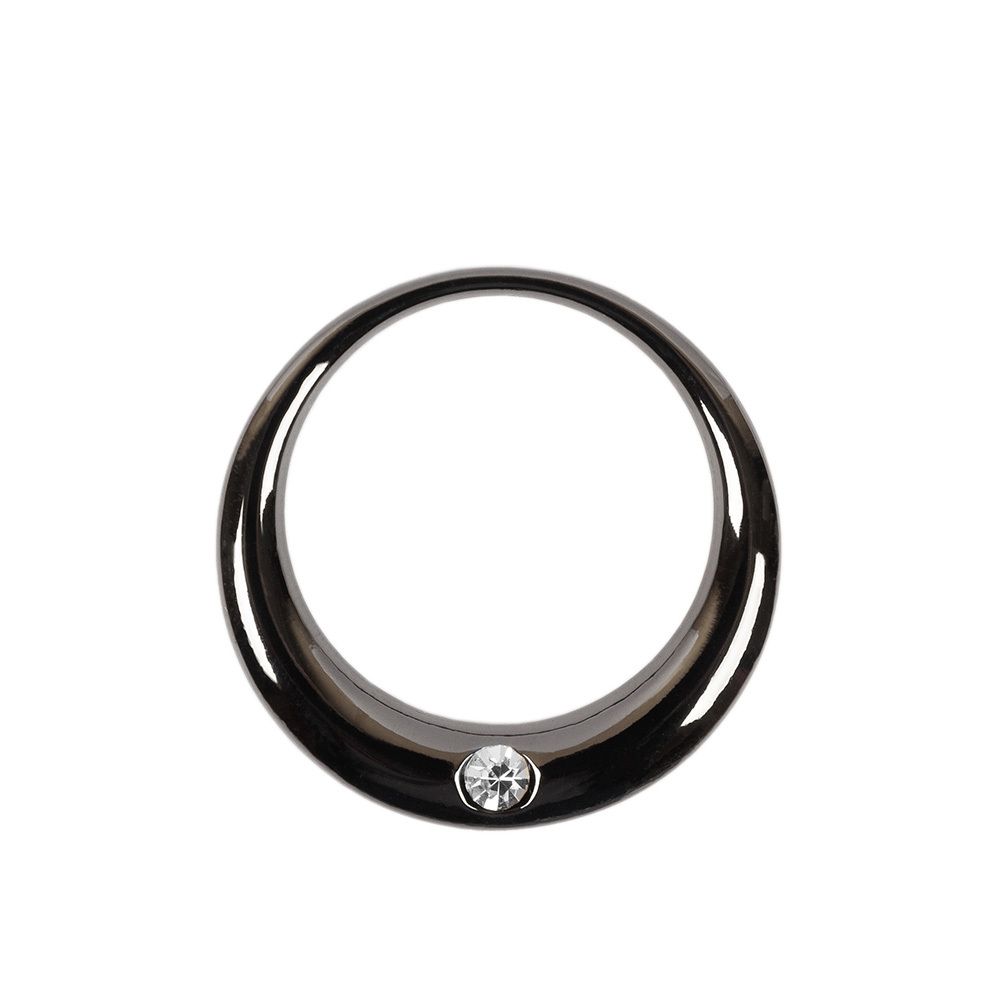 Кольцо металл со стразами ⌀25 мм, 10 шт, №06 черн.никель (прозрачный), Micron GB 1137