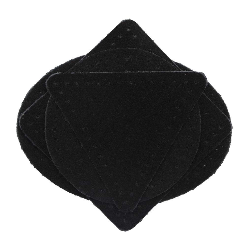 Набор заплаток пришивных из замши, круг, квадрат, треугольник, овал 6см, с перфорацией, 4 шт (20 черный), 59723