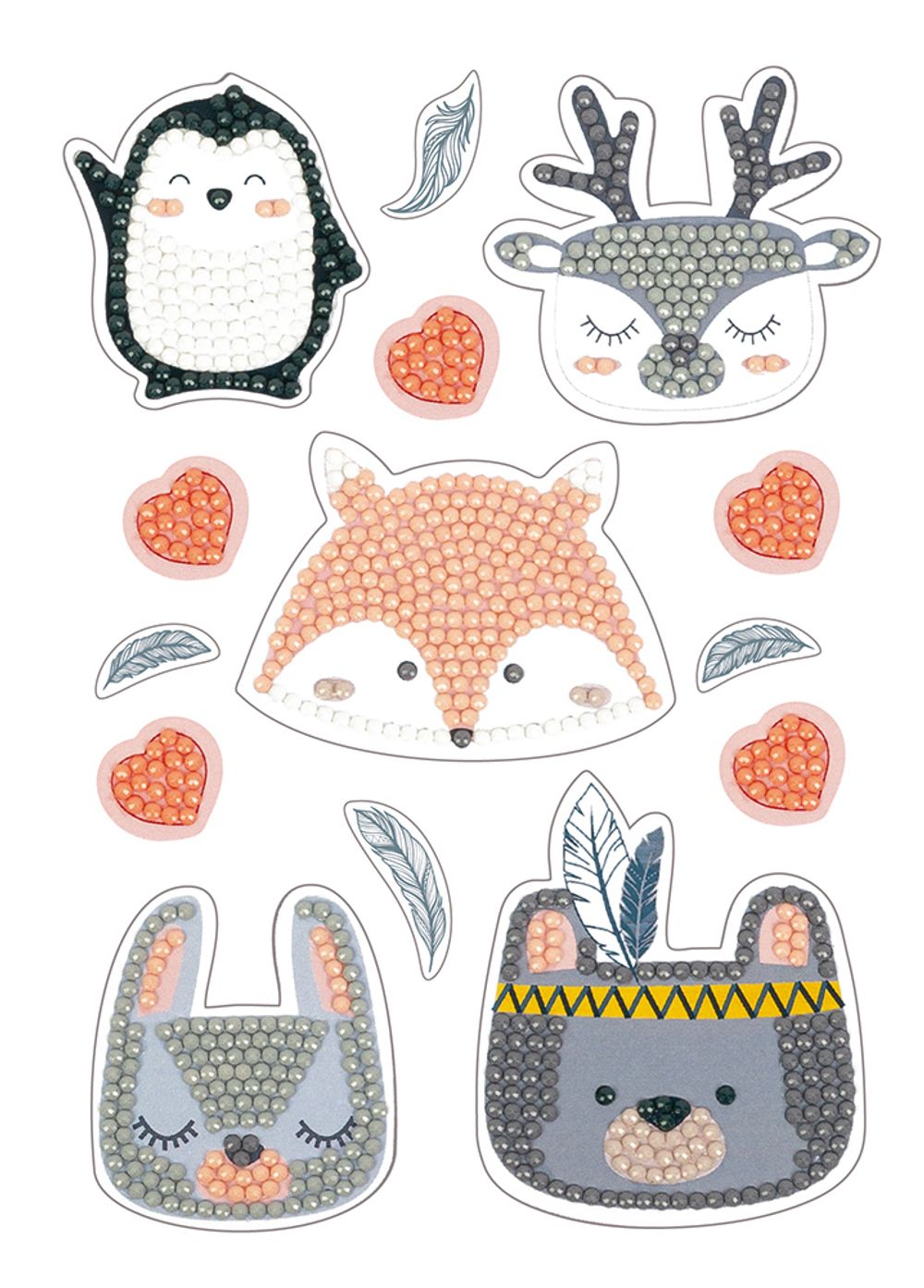 Алмазная (кристальная) мозаика Фрея, Наклейки Животные. Сканди, 14х19.5 см