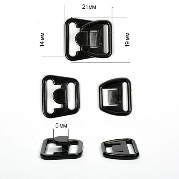 Крючки для бюстгальтера для кормящих мам пластик 14.0 мм, 100 шт, черный