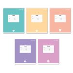 Тетрадь ученическая школьная A5 12 л. на скобе 65 г/м², белизна 100% 25 шт клетка, 01395 Однотонная пастель, Светоч Т74