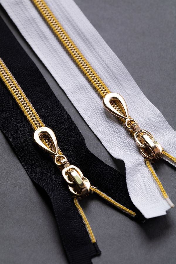 Молния спираль (витая) Т8 (8 мм) 1 зам., разъем., 40 см, с напылением, 318S т.синий / серебро, G105S Gamma, 10 шт