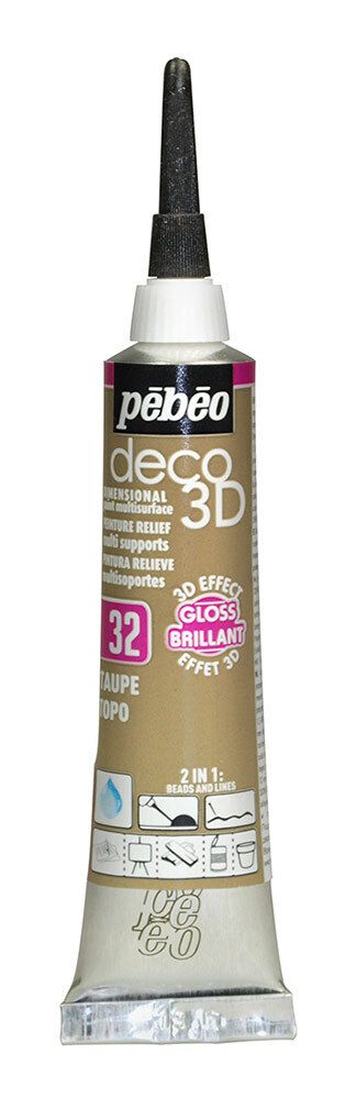 Контур акриловый deco3D 2, 20 мл, 556132 серо-коричневый, Pebeo