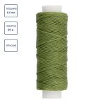 Нитки для кожи вощёные плоские 0.8 мм, 25 м, 011 зеленый, LC-001, Промысел