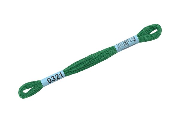 Мулине Gamma 100% хлопок, цв.0321 изумрудный, 24 мотка по 8 метров