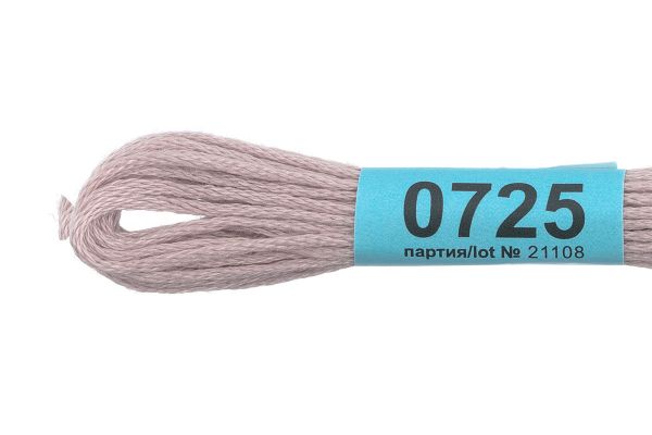 Мулине Gamma 100% хлопок, цв.0725 св-сиреневый, 24 мотка по 8 метров