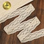 Кружево вязаное (тесьма) 34 мм / 10 метров, D1005 цв.02 молочный, Kruzhevo