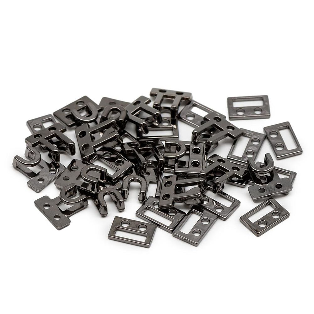 Крючки пришивные декоративные 15х10 мм, чер.никель, 20 шт