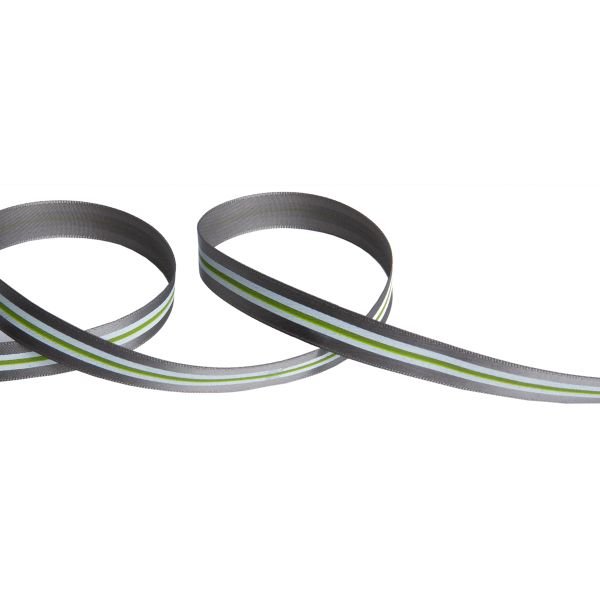 Лента атласная с рисунком 12.0 мм / 22.8 метров, L1/126 полоски/серый, Gamma ALP-122