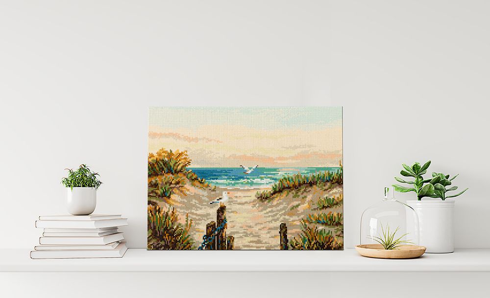 Алмазная (кристальная) мозаика Фрея, на подрамнике На берегу, 40х30 см