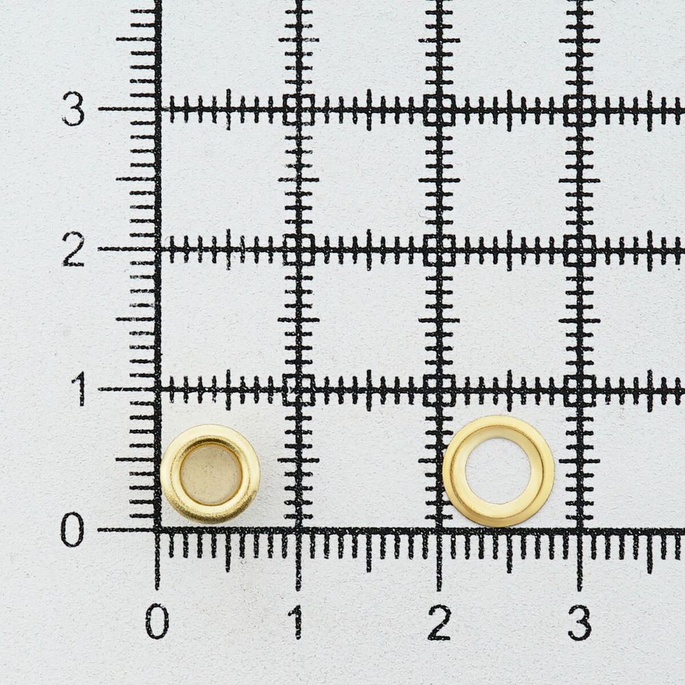 Люверсы металл ⌀_3.7 мм (внутр.), h4.56 мм (внутр.), №1.7, сталь, New Star, золото, уп.≈5000 шт
