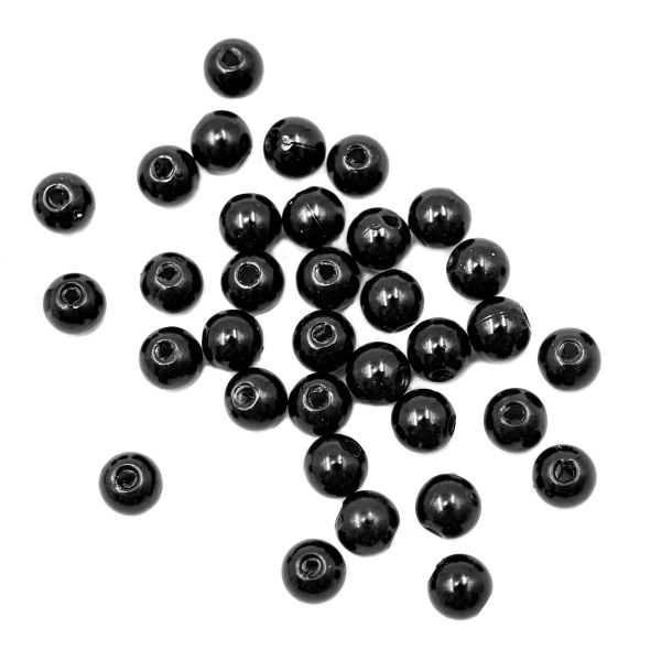 Бусины пластик (жемчуг) ⌀6 мм, 25 г, Astra&Craft, 046 NL черный